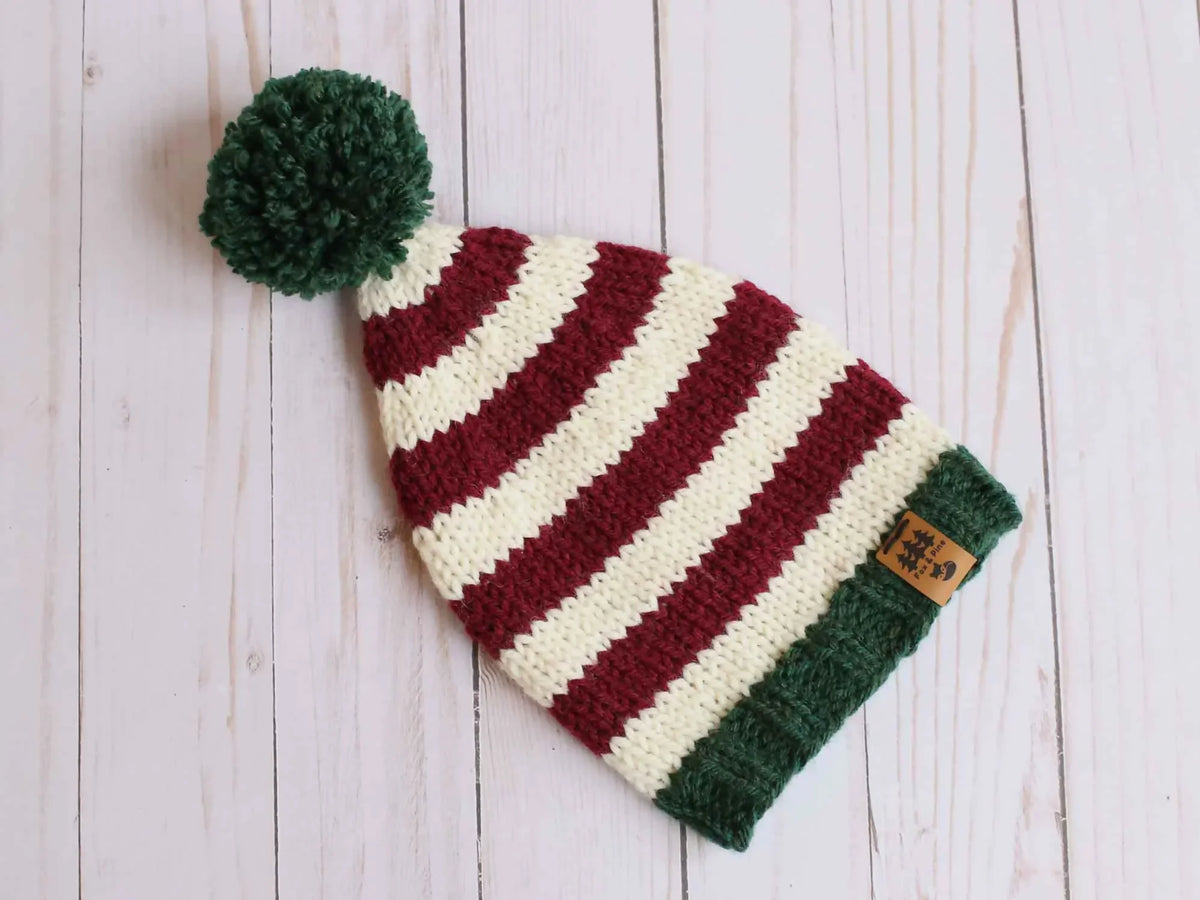 Classic Elf Stocking Cap Christmas Hat (Knit)