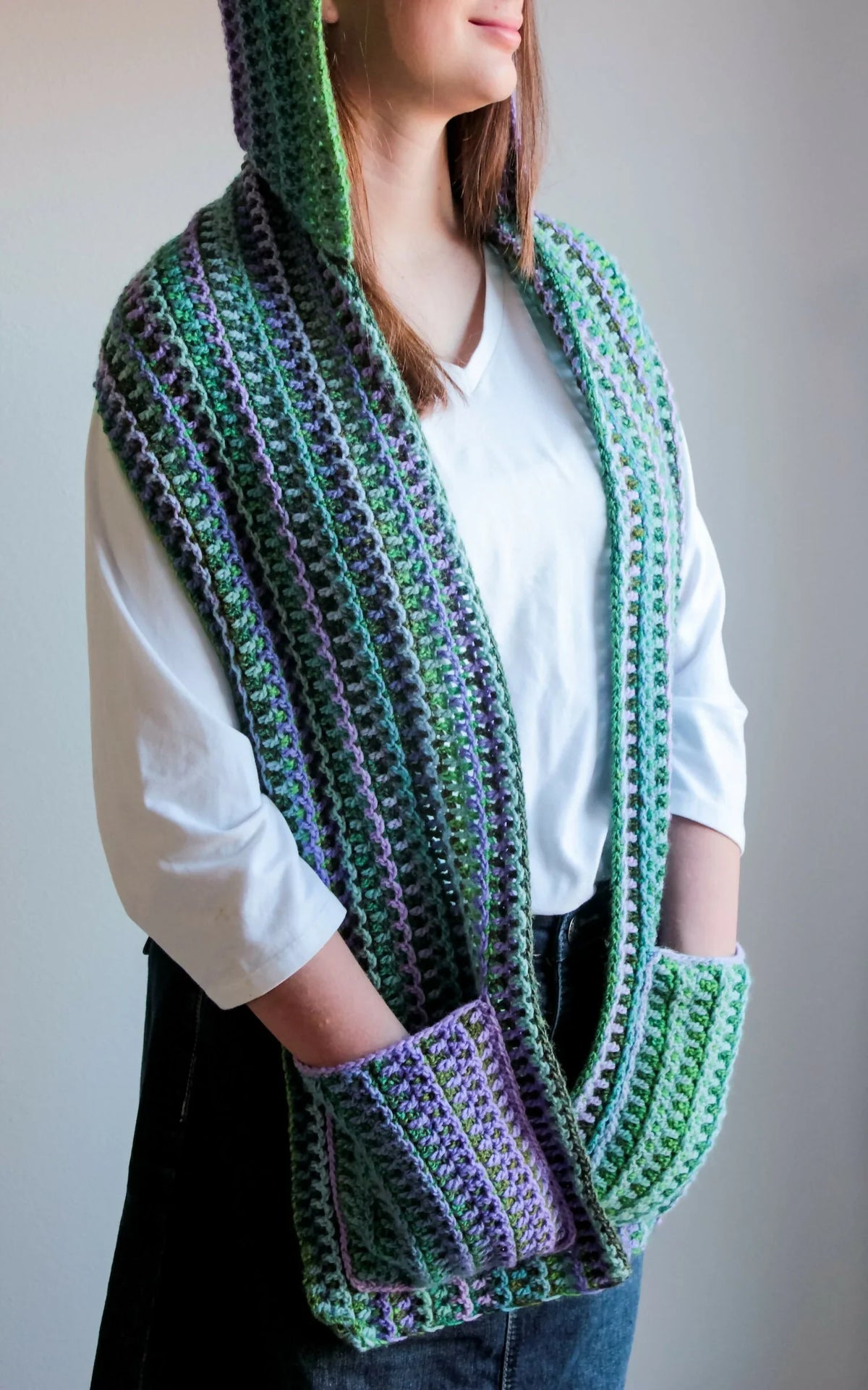 Mountain Trail Pocket Scarf (Crochet)