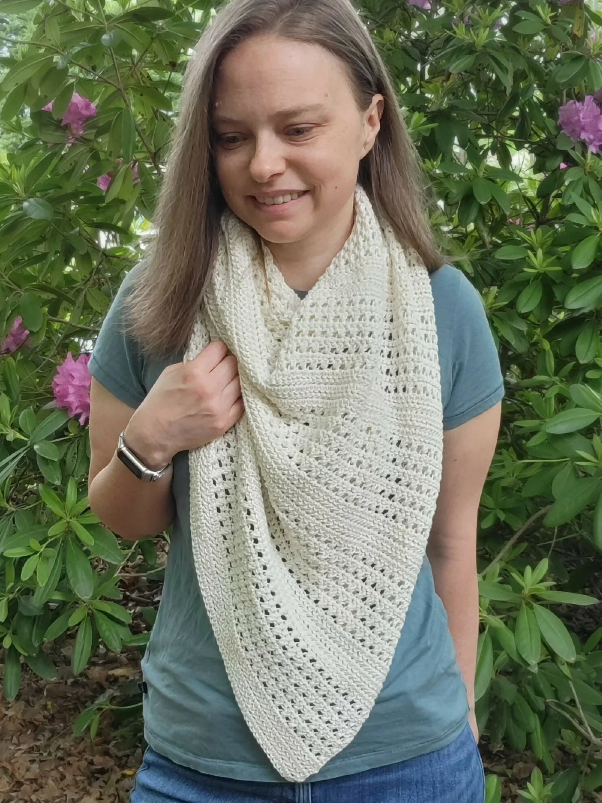 Rustic Summer Asymmetrical Shawl (Crochet)