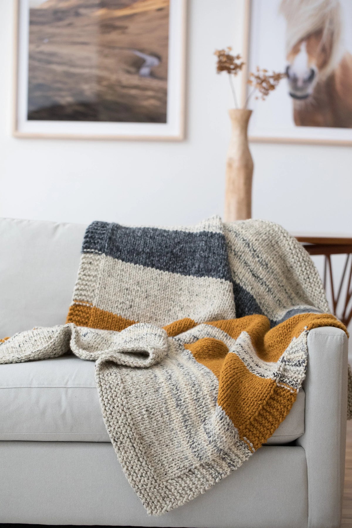 Simple Striped Afghan (Knit) - Version 3